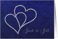 Jack and Jill Invitation - Diamond Hearts Design card