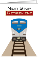Invitation Retirement Party Railroad 40 years Train and Station Sign card