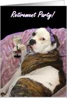 Retirement Party Olde English bulldogge card