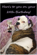 Happy 24th Birthday Old English Bulldogge card