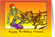 Happy Birthday Friend, Skateboarding card