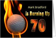 70th Birthday Party Invitation - Burning-Up - Golf Ball card