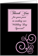 Thank You (Being in Wedding) card
