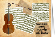 Thank You Cello Teacher card