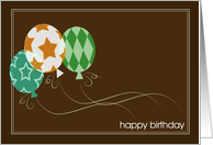 Happy Birthday- Employee- Three Balloons card