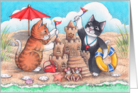 Beach Cats Invitation (Bud & Tony) card