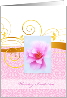Golden floral Wedding invitation card