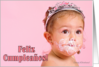 Feliz Cumpleanos (princess w/cake on face) card
