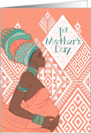 1st Mother’s Day Beautiful African American Mommy to Be card