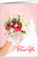 Shower Gift Thank You Bride with Pink Rose Bouquet card