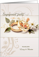 Engagement Party Invitation Golden Wedding Bands Custom card