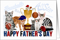Father’s Day for Cat Lover Sports Theme card