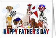 Sports Themed Dogs for Father’s Day card