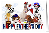 for Son in Law on Father’s Day Custom Dog Lover Sports Theme card