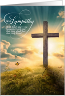 Christian Sympathy Religious Cross on a Hill card