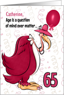 65th Birthday Pink Buzzard Getting Old Humor Custom Name card