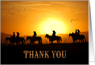 Volunteer Thank You Country Western Sunset Trail card