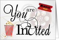Movie Night Themed Party Invitation card