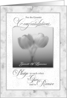 Gay Wedding Congratulations Silver Tulips Custom card