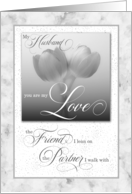 for Husband Sentimental Love and Romance Silver Tulips card