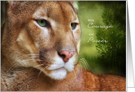 Encouragement Mountain Lion Courage and Power card