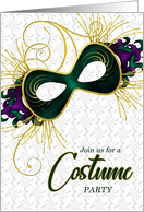 Costume Party Masquerade Theme Violet Gold and Green Mask card