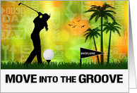 Custom Good Luck for Female Golfer Golf Sports Theme card