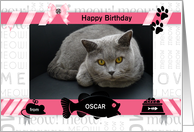 from the Cat Fun Birthday Pink and Black with Pet’s Photo card
