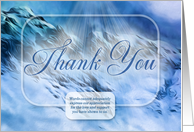 Sympathy Thank You Religious Theme Snow Covered Mountains card