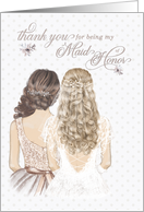 Thank You for Maid of Honor in Elegant Taupe and Cream card