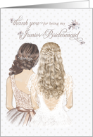 Junior Bridesmaid Thank You Formal Taupe and Winter White card