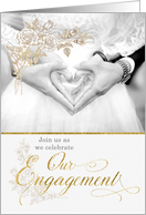 Engagement Party Invitation Formal Faux Gold Leaf card