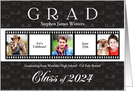 Graduation Party Class of 2024 Film Strip Style 3 Photos Custom card