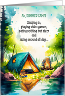 Funny Thinking of You Away at Summer Camp for Kids card