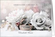 Congratulations to the Bride’s Parents Roses and Rings Custom card
