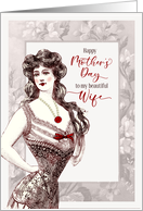 For Wife on Mother’s Day Vintage Lingerie and Magnolias card