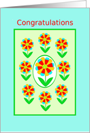 Congratulations!, Rainbow Flowers card