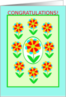 4H Project, Congratulations!, Rainbow Flowers card