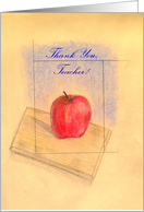 Thank You, Teacher, An Apple for My Teacher - Watercolor Reproduction card