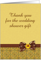 Brown and Golden Yellow Customizable Thank You for the Shower Gift card