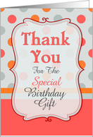 Birthday Gift Thank You Polka dots card