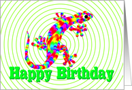 Rainbow Salamander Happy Birthday for Boy card