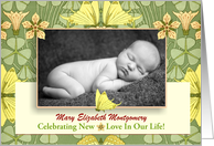 Birth Announcement Photo Card Cheerful Butterflies card