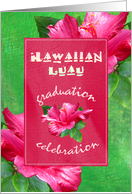 Graduation Luau Party Invitations - Pin Hibiscus card