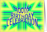 100th Birthday Party Invitation Bright Star card