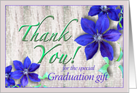 Thank You for Graduation Gift Purple Clematis card