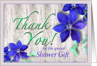 Thank You for Shower Gift Purple Clematis card