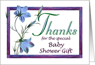 Baby Shower Gift Thanks Bluebell Flowers card