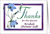 Bridal Shower Gift Thanks Bluebell Flowers card