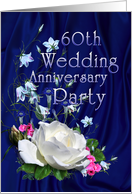 60th Wedding Anniversary Party Invitation White Rose card